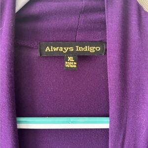 Always indigo purple dress camisole over shirt xl new